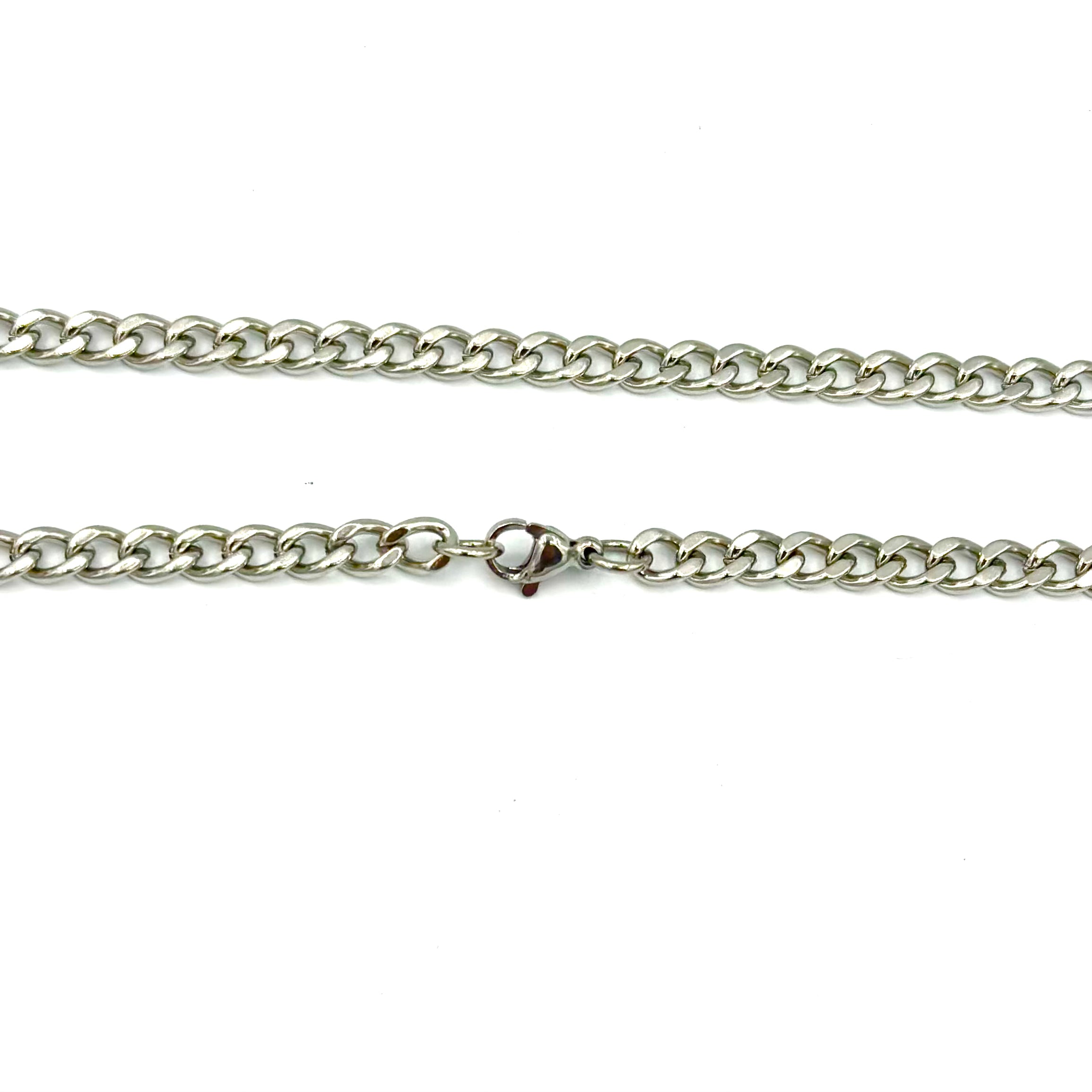 3mm Curb Cuban Link Chain ss necklaces Shadow Series 