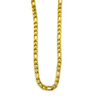 3mm Figaro Chain ss necklaces Shadow Series Gold 18" 