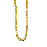 3mm Figaro Chain ss necklaces Shadow Series Gold 18" 