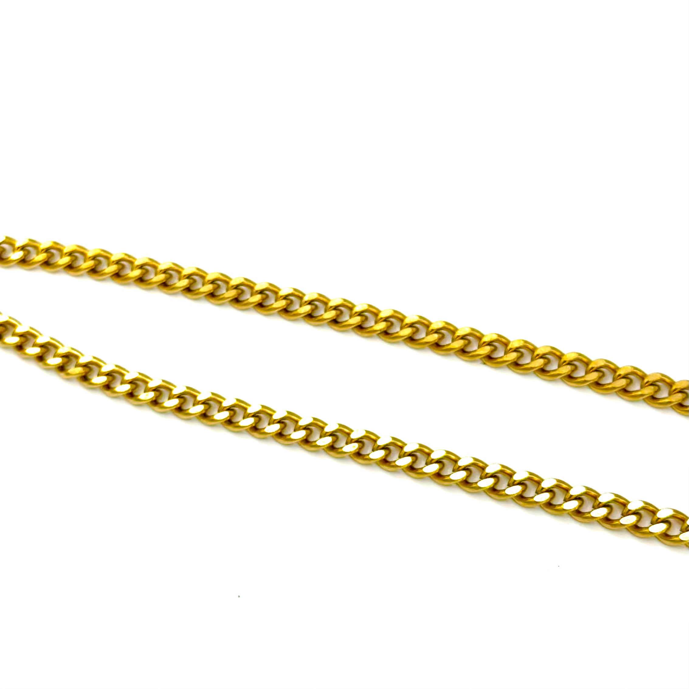 3mm Curb Cuban Link Chain ss necklaces Shadow Series 