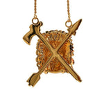 back of the Indian Chief Necklace in gold from the han cholo skulls collection