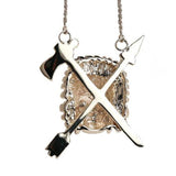 back of the Indian Chief Necklace in silver from the han cholo skulls collection