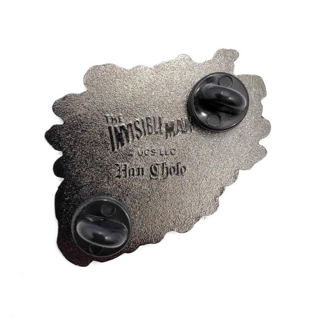 back view of the Invisible Man Enamel Pin from the Universal Monsters jewelry collection