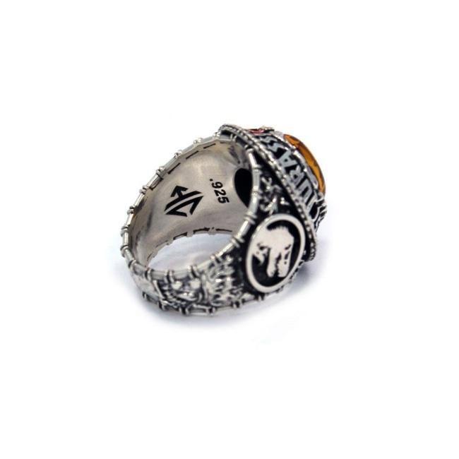 jurassic park ring, amber stone ring, ring with amber stone, jurassic park merch