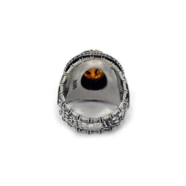 jurassic park ring, amber stone ring, ring with amber stone, jurassic park merch