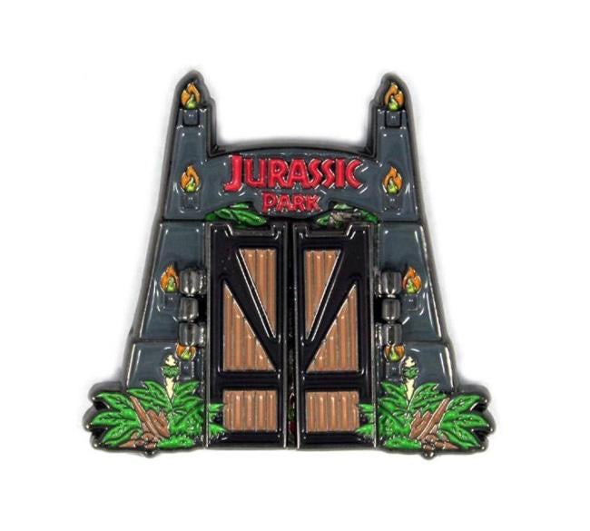 Jurassic Park Gate Enamel Pin, jurassic park enamel pin, jurassic park trex
