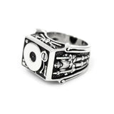 right side of the Knights Of The Turntable Ring in silver from the han cholo music collection