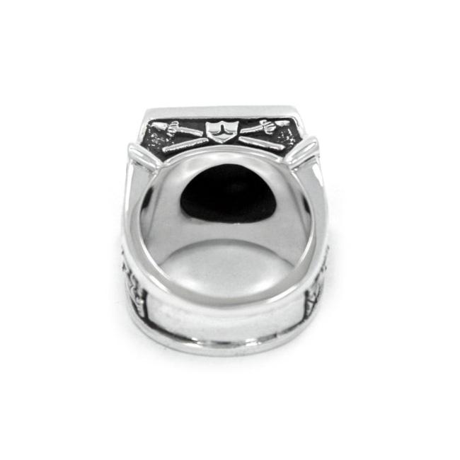 back of the Knights Of The Turntable Ring in silver from the han cholo music collection