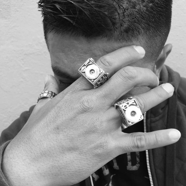 Knights Of The Turntable Ring, turntable ring, record player ring, turntable jewelry, music jewelry