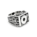 left side of the Knights Of The Turntable Ring in silver from the han cholo music collection