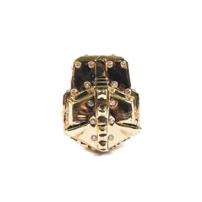 top of the Lazarus Ring in gold from the han cholo fantasy collection