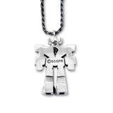 back view of the megazord pendant from the mighty morphin power rangers on a white background