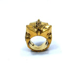 back of the Lioness Ring in gold from the han cholo fantasy collection