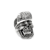 right side of the Loco Skull Ring in silver from the han cholo music collection