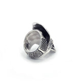 inside detail of the Loco Skull Ring in silver from the han cholo music collection