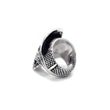 angle view of the Loco Skull Ring in silver from the han cholo music collection