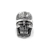 front of the Loco Skull Ring in silver from the han cholo music collection