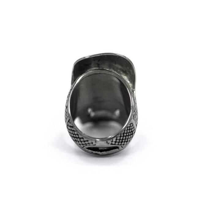 back of the Loco Skull Ring in silver from the han cholo music collection