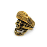 side of the Loco Skull Ring in gold from the han cholo music collection