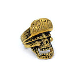 side of the Loco Skull Ring in gold from the han cholo music collection