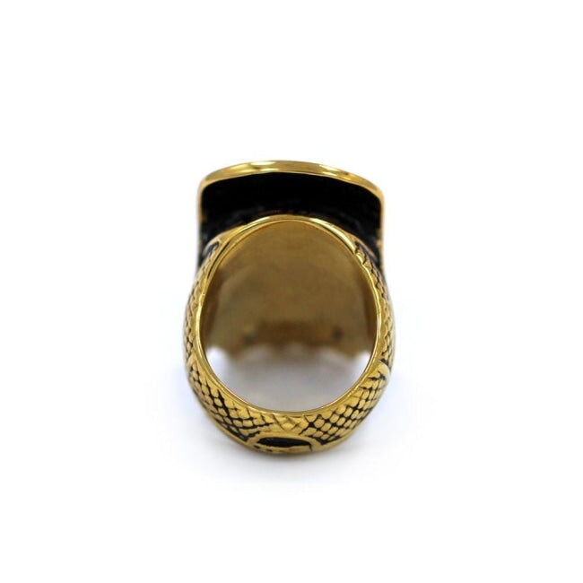 back of the Loco Skull Ring in gold from the han cholo music collection