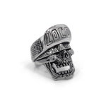 side of the Loco Skull Ring in silver from the han cholo music collection
