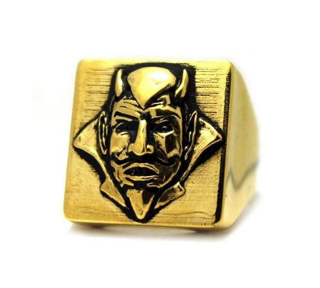 Lucifer Signet Ring pm rings Precious Metals Vermeil - 24k Gold Plated 9 