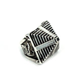 Mayan Pyramid Ring, pyramid ring, aztec ring, mayan ring, hieroglyphics ring, han cholo ring