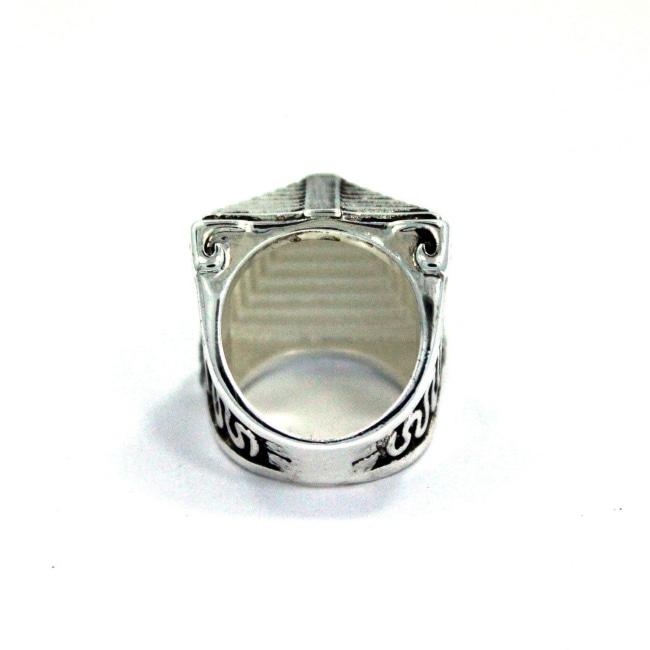 Mayan Pyramid Ring, pyramid ring, aztec ring, mayan ring, hieroglyphics ring, han cholo ring
