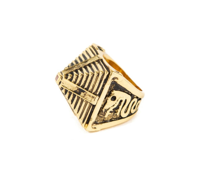 Mayan Pyramid Ring, pyramid ring, aztec ring, mayan ring, hieroglyphics ring, han cholo ring