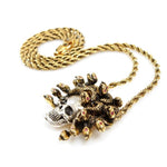 side of the Medusa Skull Pendant in 2 tone from the han cholo fantasy collection