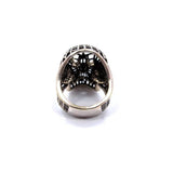 back of the Mesh Skull Ring in silver from the han cholo skulls collection