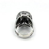 back of the Mesh Skull Ring in silver from the han cholo skulls collection