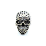  of the Mesh Skull Ring in silver from the han cholo skulls collection