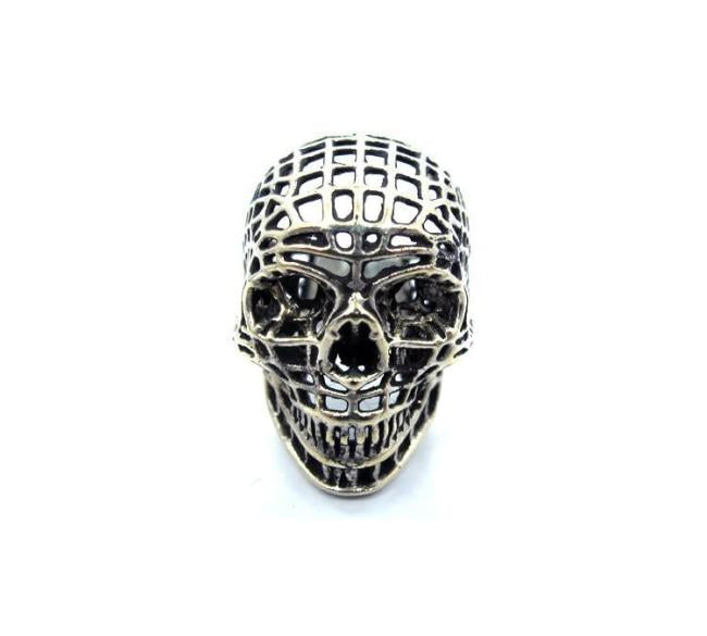  of the Mesh Skull Ring in silver from the han cholo skulls collection