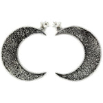 front of the Moon Earrings in silver from the han cholo fantasy collection