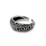 right side of the Moon Ring in silver from the han cholo fantasy collection