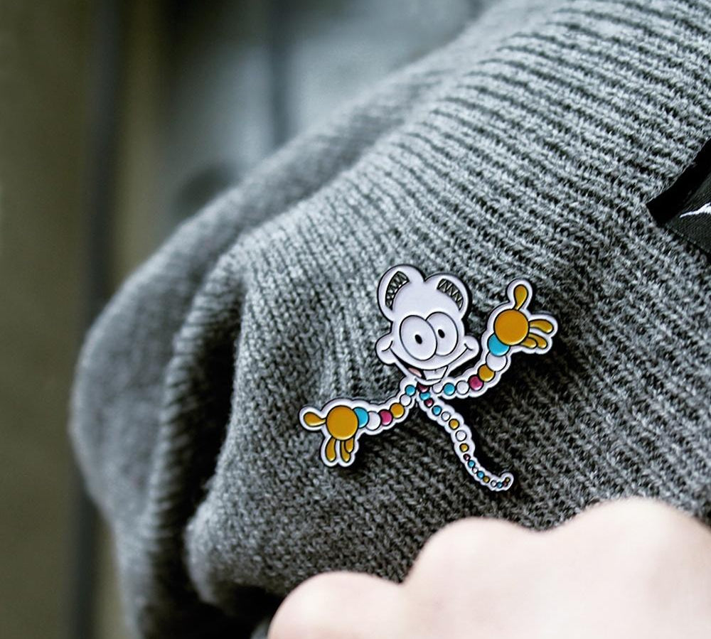 mr dna jurassic park, jurassic world mr dna, mr dan enamel pin