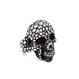 right side of the Nugget Skull Ring in silver from the han cholo skulls collection