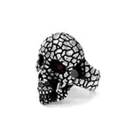 left side of the Nugget Skull Ring in silver from the han cholo skulls collection