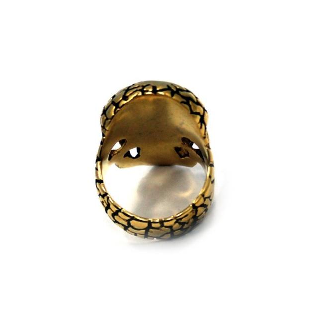 back of the Nugget Skull Ring in Gold from the han cholo skulls collection