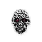 front of the Nugget Skull Ring in silver from the han cholo skulls collection