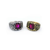 mens ring with red stone, gold mens ring, nugget ring, han cholo rings