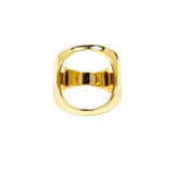 front of the Open Space Ring in gold from the han cholo alien collection