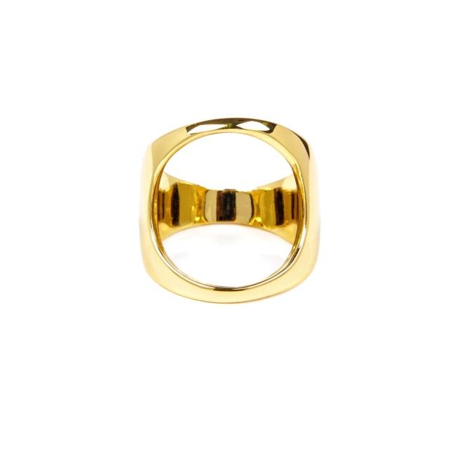 front of the Open Space Ring in gold from the han cholo alien collection