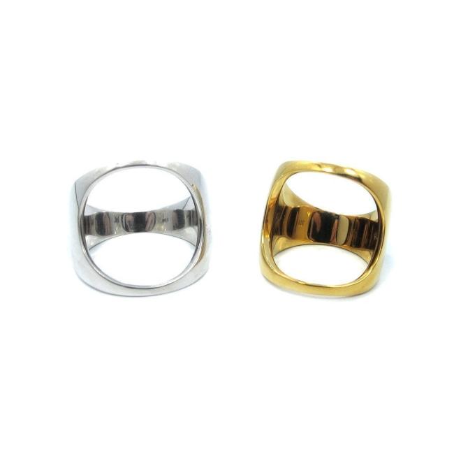 front of the Open Space Ring in silver and gold from the han cholo alien collection
