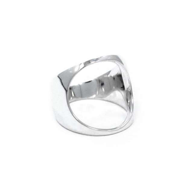 left angle of the Open Space Ring in silver from the han cholo alien collection
