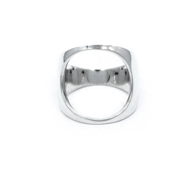 front of the Open Space Ring in silver from the han cholo alien collection