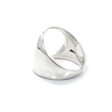 inside angle of the Open Space Ring in silver from the han cholo alien collection