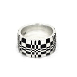 left side of the Pixel Ring in silver from the han cholo precious metal collection